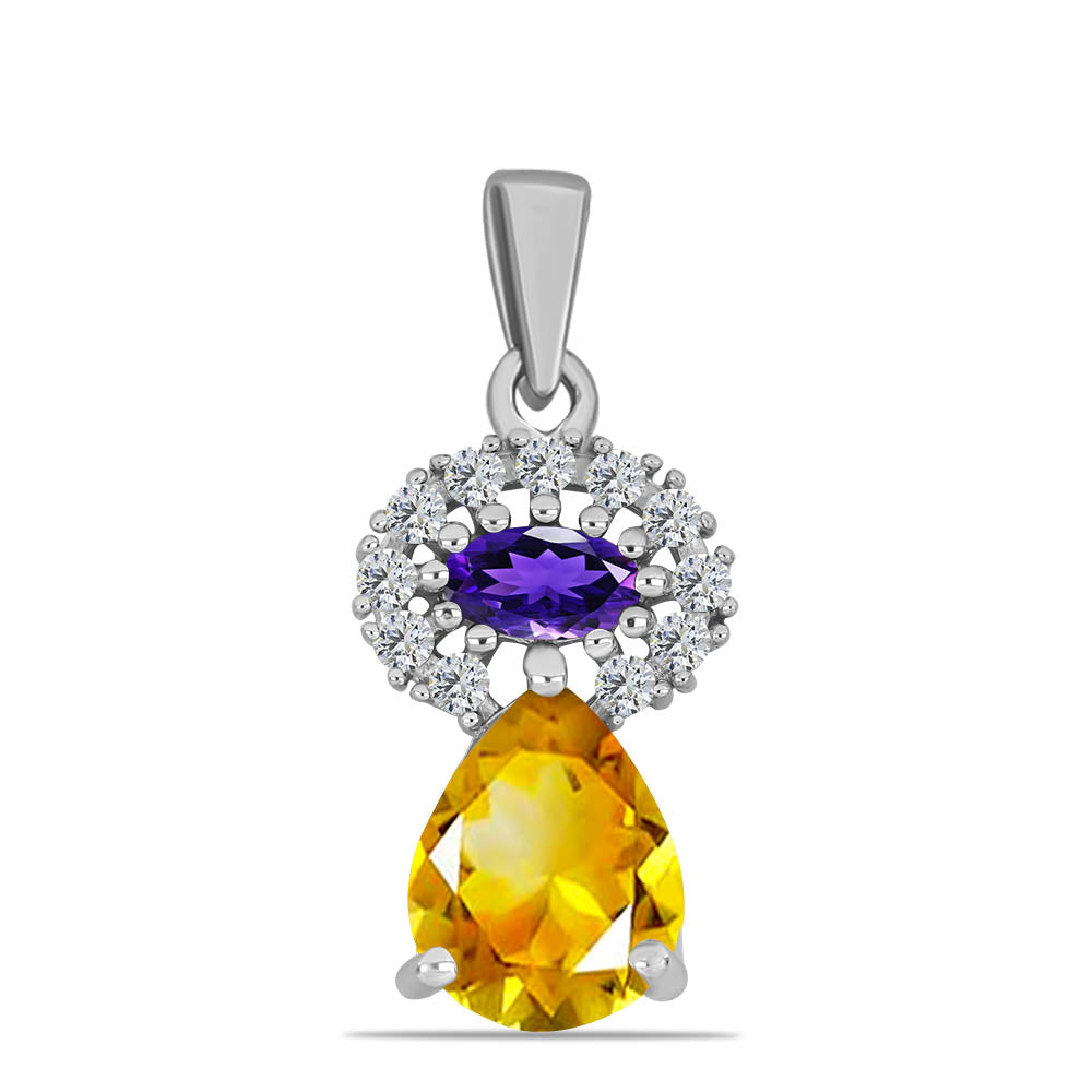 Ezüst Medál Ural Citrinnel és Marokkói Ametiszttel