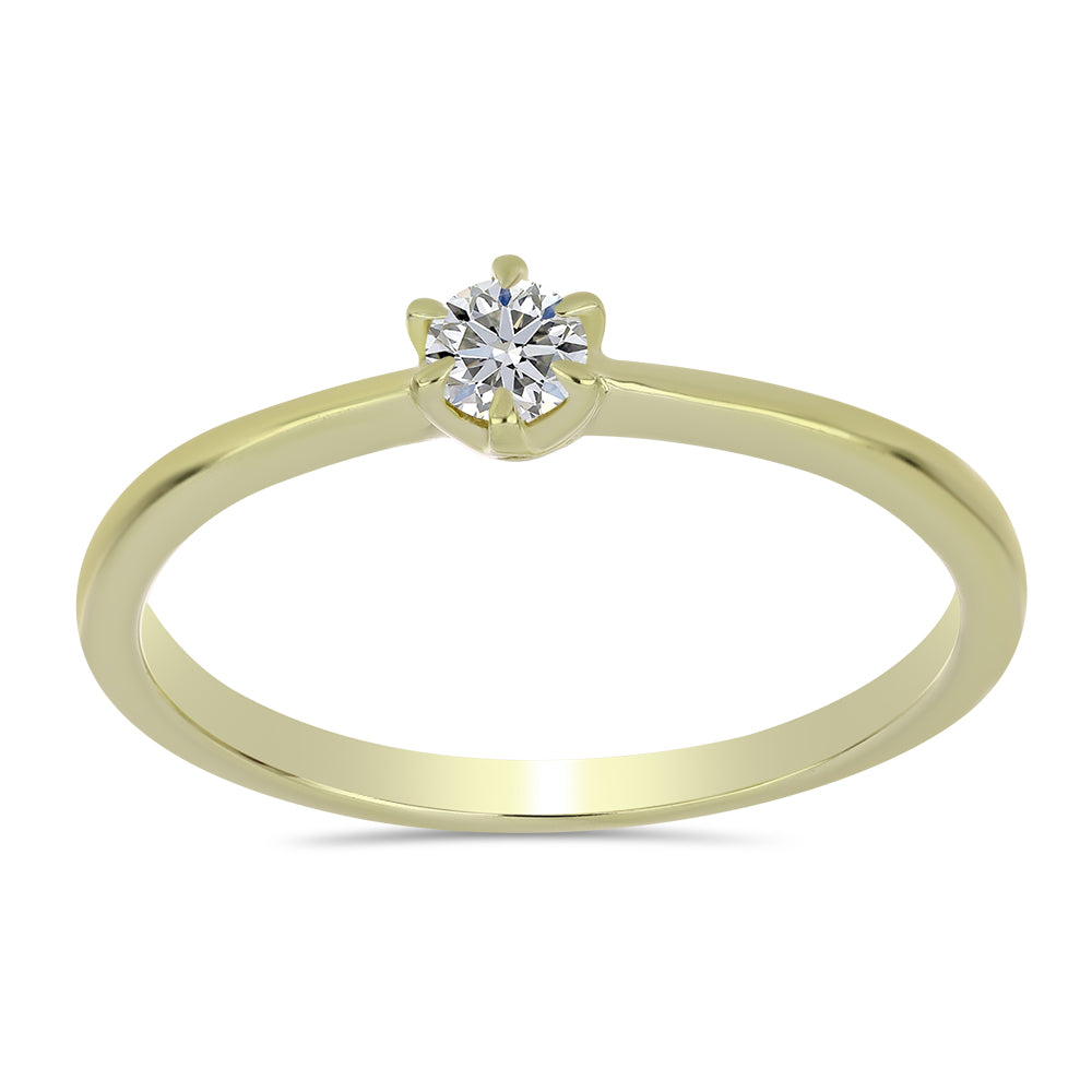 Arannyal Bevont Ezüst Gyűrű Minősített laboratóriumban előállított Gyémánttal 3 