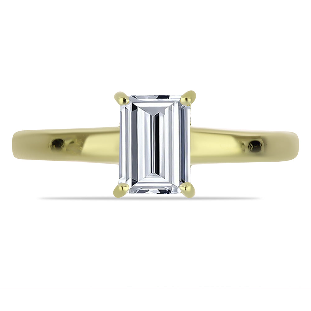 Arannyal Bevont Ezüst Gyűrű Minősített laboratóriumban előállított Gyémánttal 1 