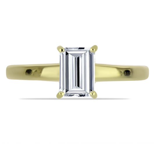 Arannyal Bevont Ezüst Gyűrű Minősített laboratóriumban előállított Gyémánttal