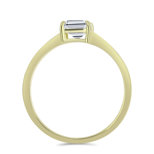 Arannyal Bevont Ezüst Gyűrű Minősített laboratóriumban előállított Gyémánttal