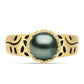 Arannyal Bevont Ezüst Gyűrű "Tahiti-zöld" illúzió édesvízi Kagylógyönggyel