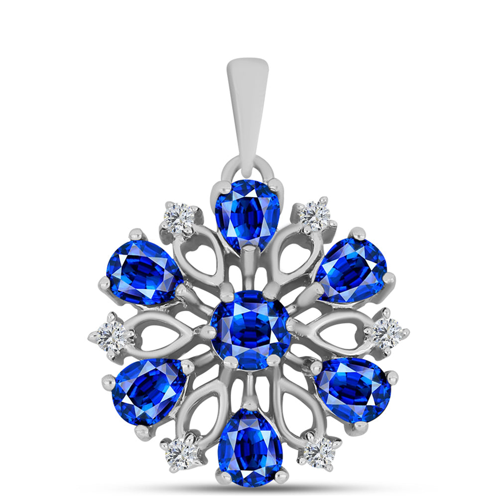 Ezüst Medál Ausztrál Kék Zafírral és Fehér Topázzal