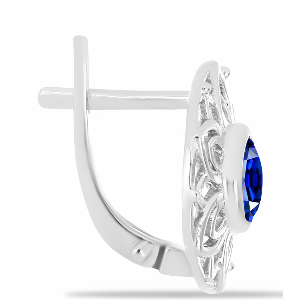 Ezüst Fülbevaló Ausztrál Kék Zafírral 2 