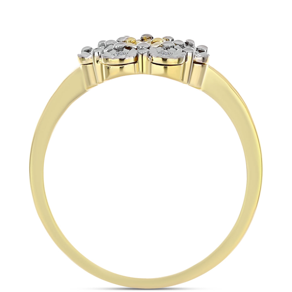 Arannyal Bevont Ezüst Gyűrű Kognak Gyémánttal és Fehér Topázzal 2 