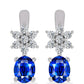 Ezüst Fülbevaló Ausztrál Kék Zafírral és Fehér Topázzal