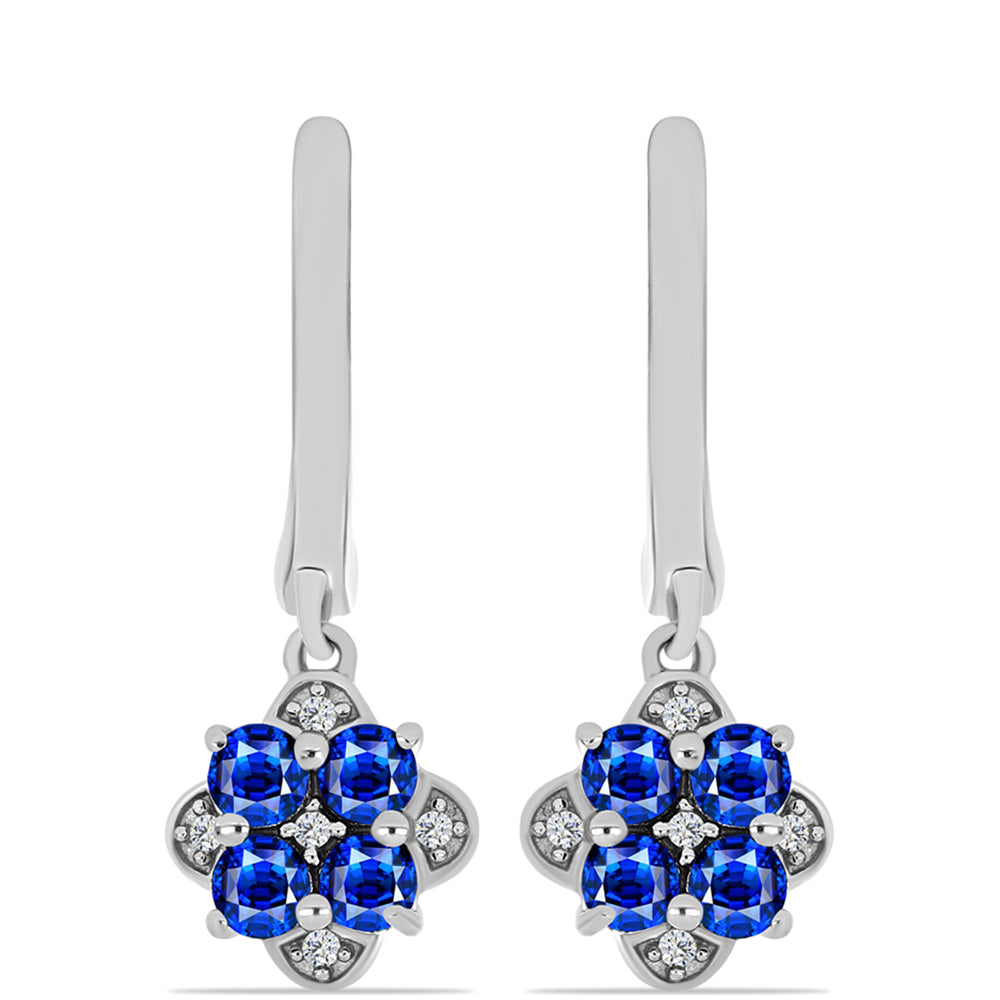 Ezüst Fülbevaló Ausztrál Kék Zafírral és Fehér Topázzal 1 