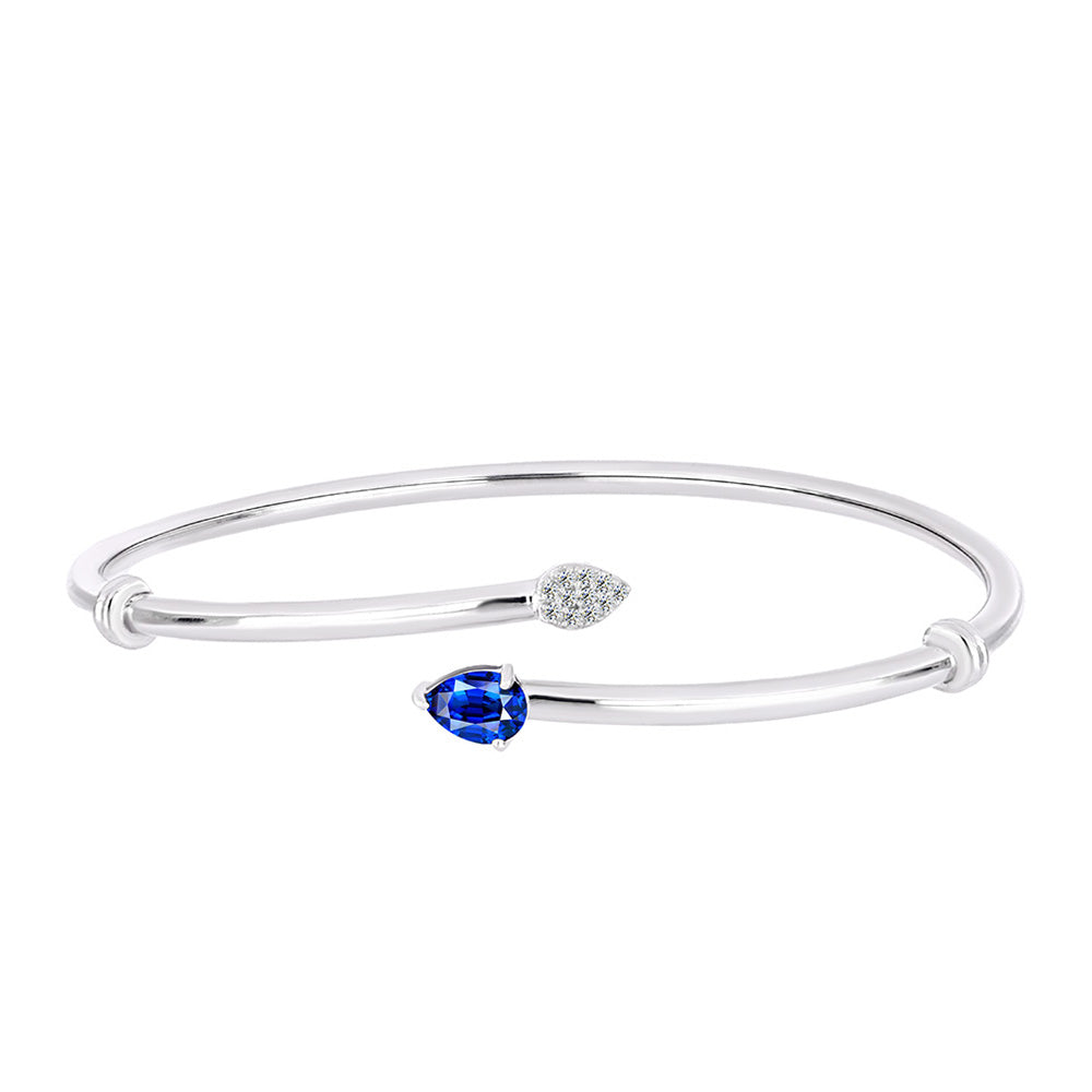 Ezüst Karperec Ausztrál Kék Zafírral és Fehér Topázzal