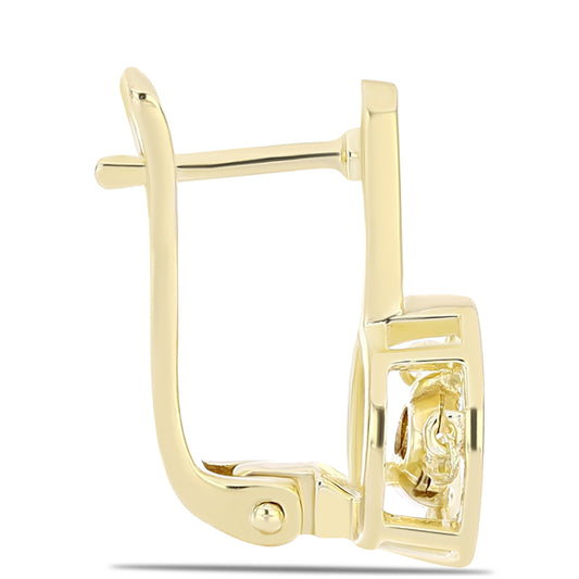 Arannyal Bevont Ezüst Fülbevaló Kognak Gyémánttal