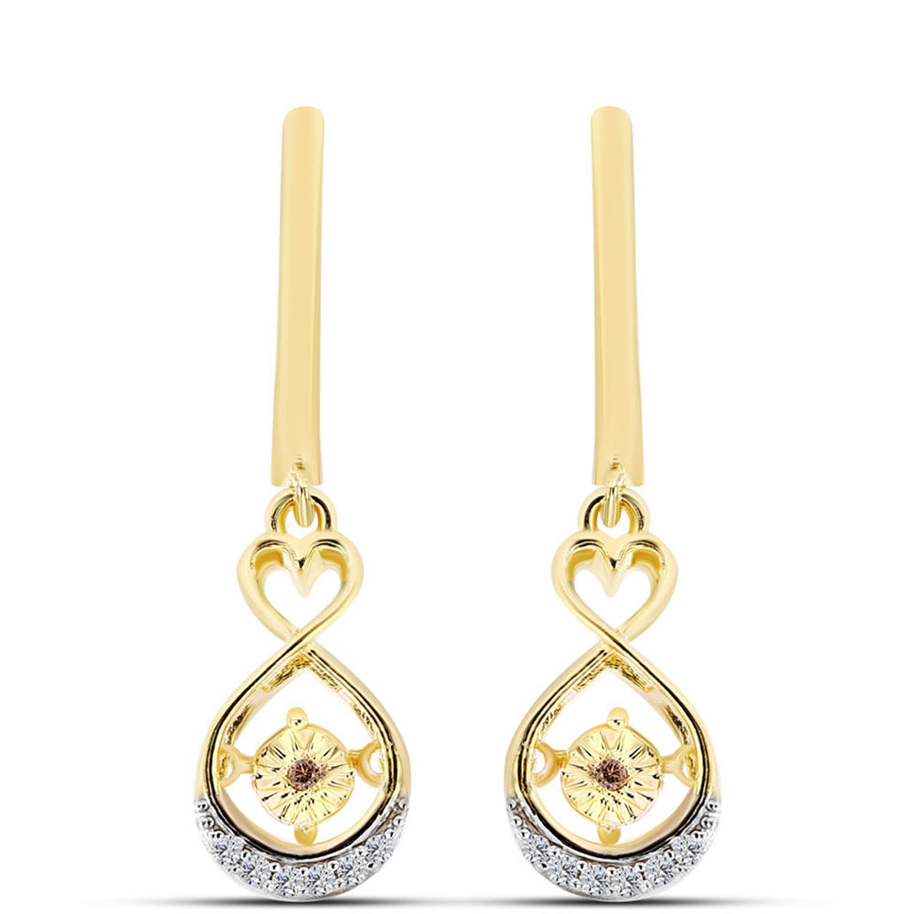 Arannyal Bevont Ezüst Fülbevaló Kognak Gyémánttal és Fehér Topázzal 1 