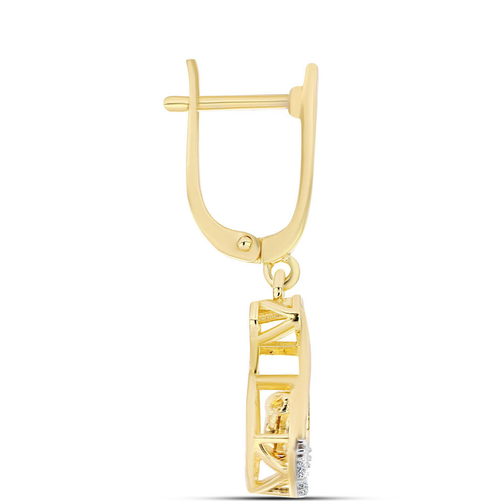 Arannyal Bevont Ezüst Fülbevaló Kognak Gyémánttal és Fehér Topázzal 2 