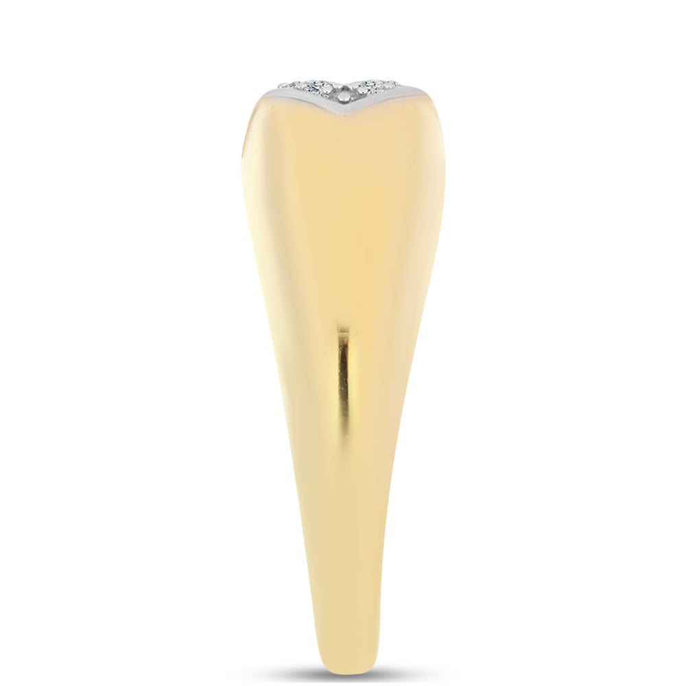 Arannyal Bevont Ezüst Gyűrű Kognak Gyémánttal és Fehér Topázzal 4 