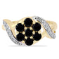 Arannyal Bevont Ezüst Gyűrű Fekete Onixszal és Fehér Topázzal