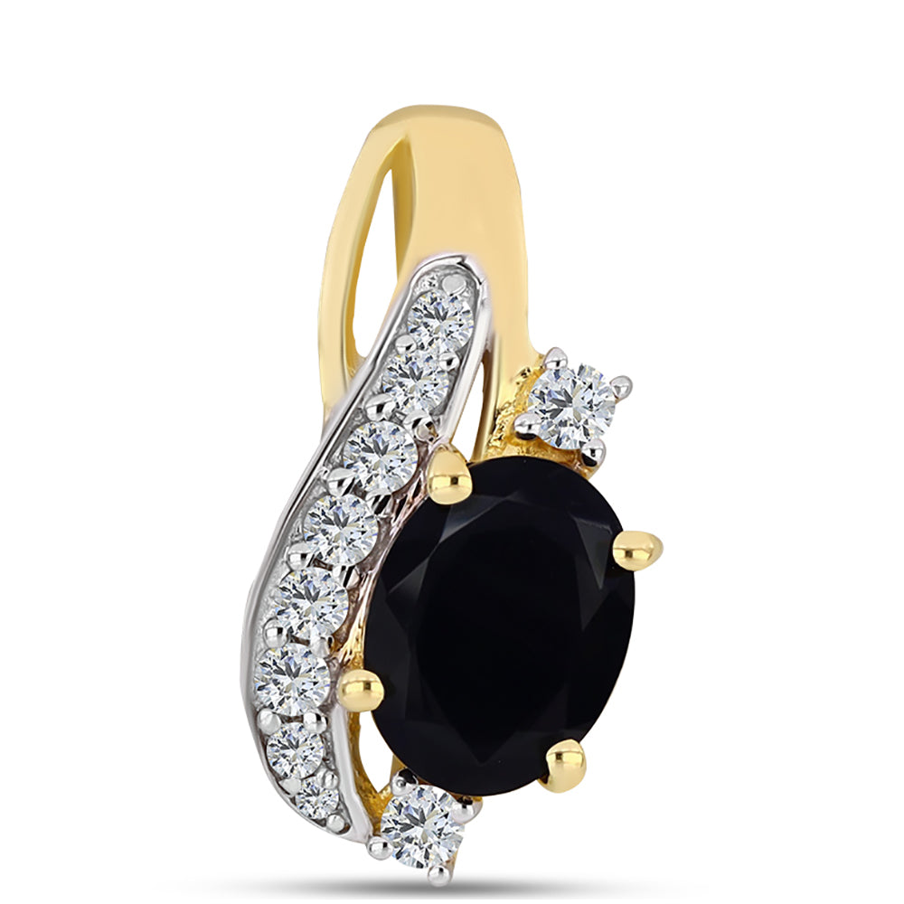 Arannyal Bevont Ezüst Medál Fekete Onixszal és Fehér Topázzal 1 