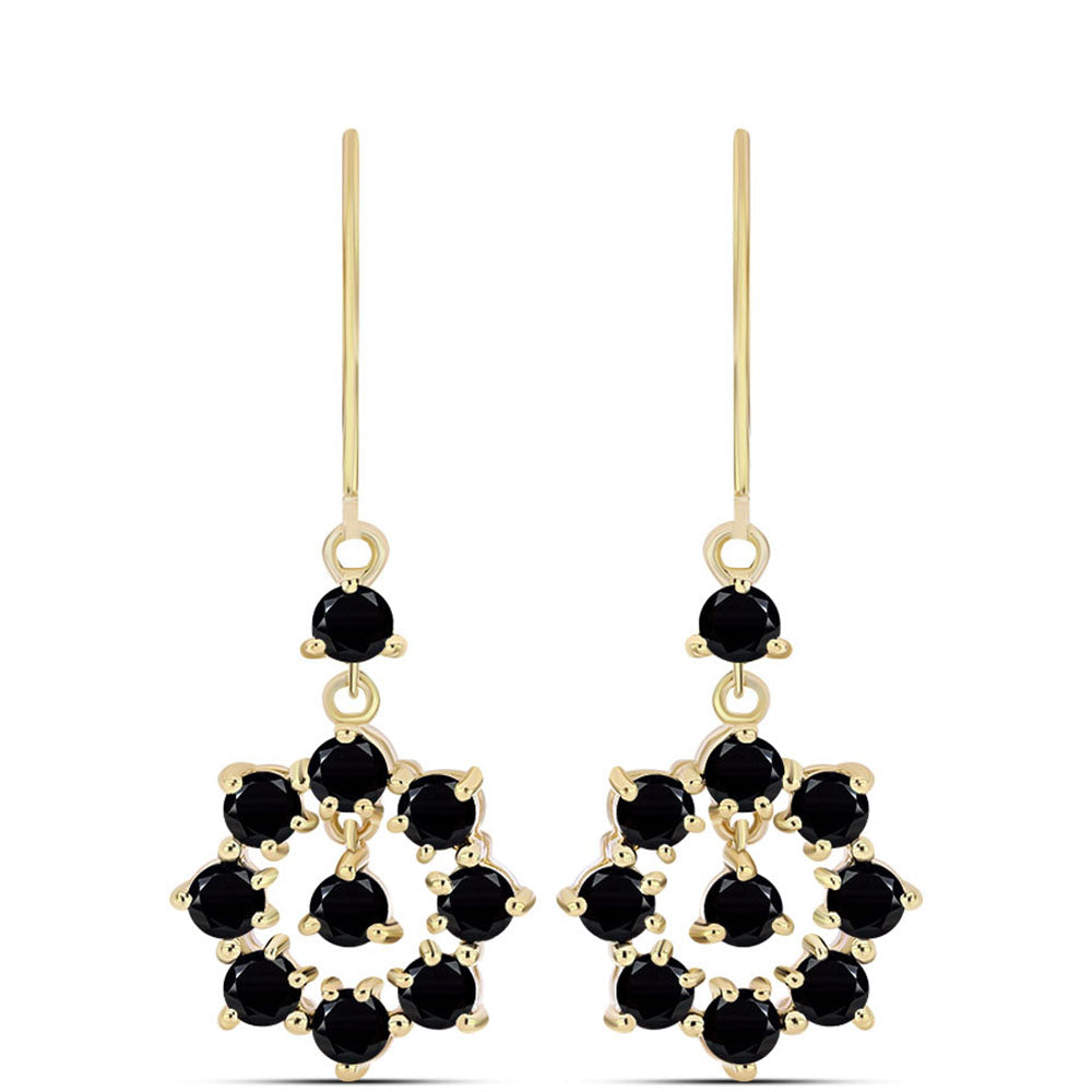 Arannyal Bevont Ezüst Fülbevaló Fekete Onixszal 1 