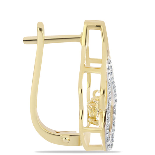 Arannyal Bevont Ezüst Fülbevaló Kognak Gyémánttal és Fehér Topázzal