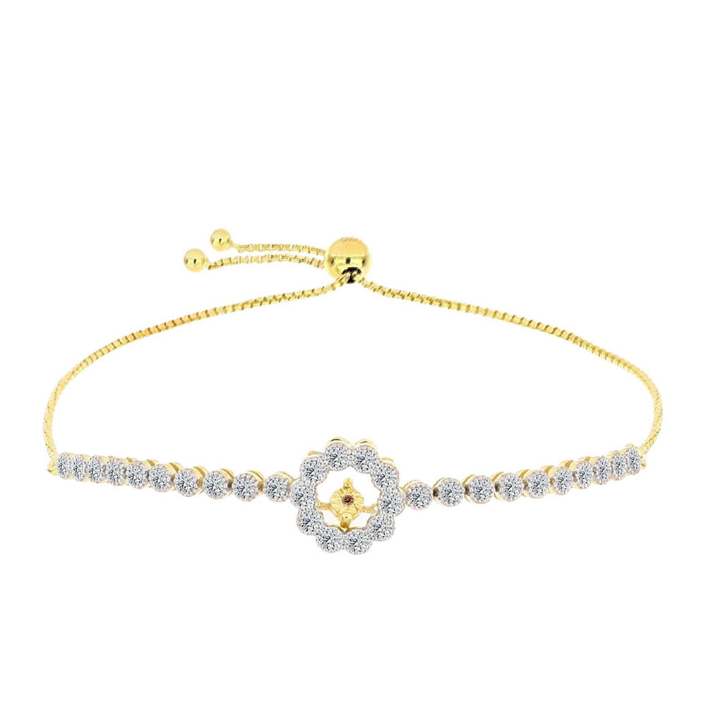 Arannyal Bevont Ezüst Karkötő Kognak Gyémánttal és Fehér Topázzal