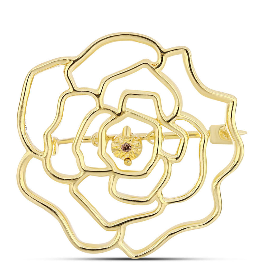 Arannyal Bevont Ezüst Bross Kognak Gyémánttal