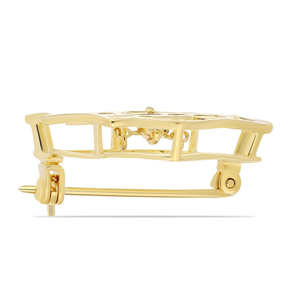 Arannyal Bevont Ezüst Bross Kognak Gyémánttal 2 