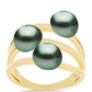 Arannyal Bevont Ezüst Gyűrű "Tahiti-zöld" illúzió édesvízi Kagylógyönggyel