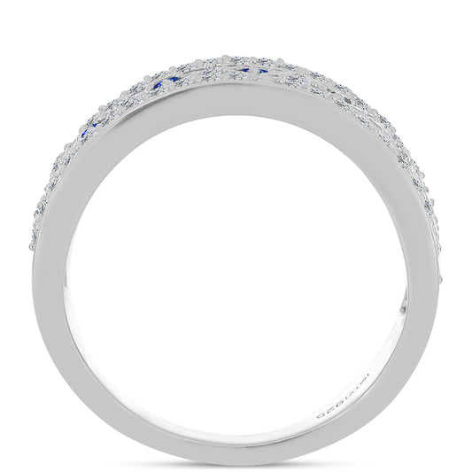 Ezüst Gyűrű Ausztrál Kék Zafírral és Fehér Topázzal