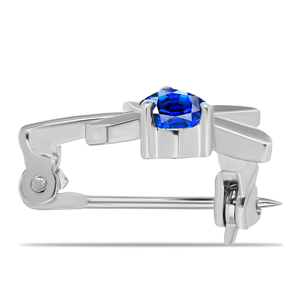 Ezüst Bross Ausztrál Kék Zafírral 2 