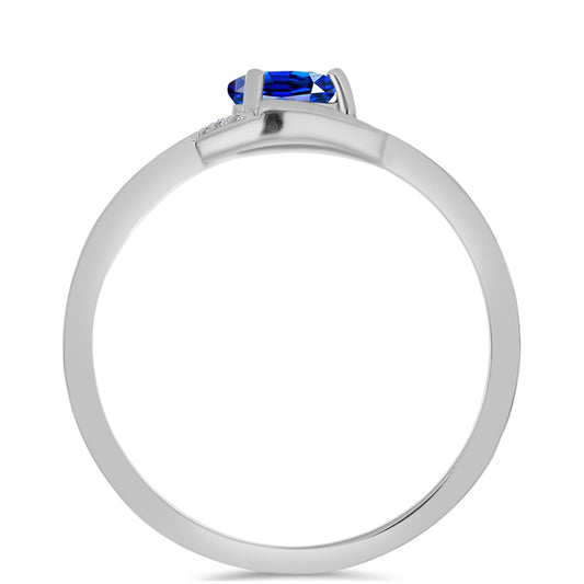 Ezüst Gyűrű Ausztrál Kék Zafírral és Fehér Topázzal