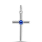 Kereszt Ezüst Medál Ausztrál Kék Zafírral