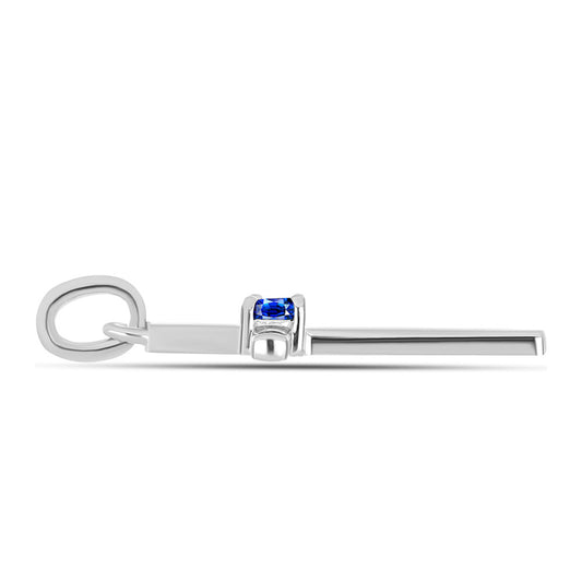 Kereszt Ezüst Medál Ausztrál Kék Zafírral