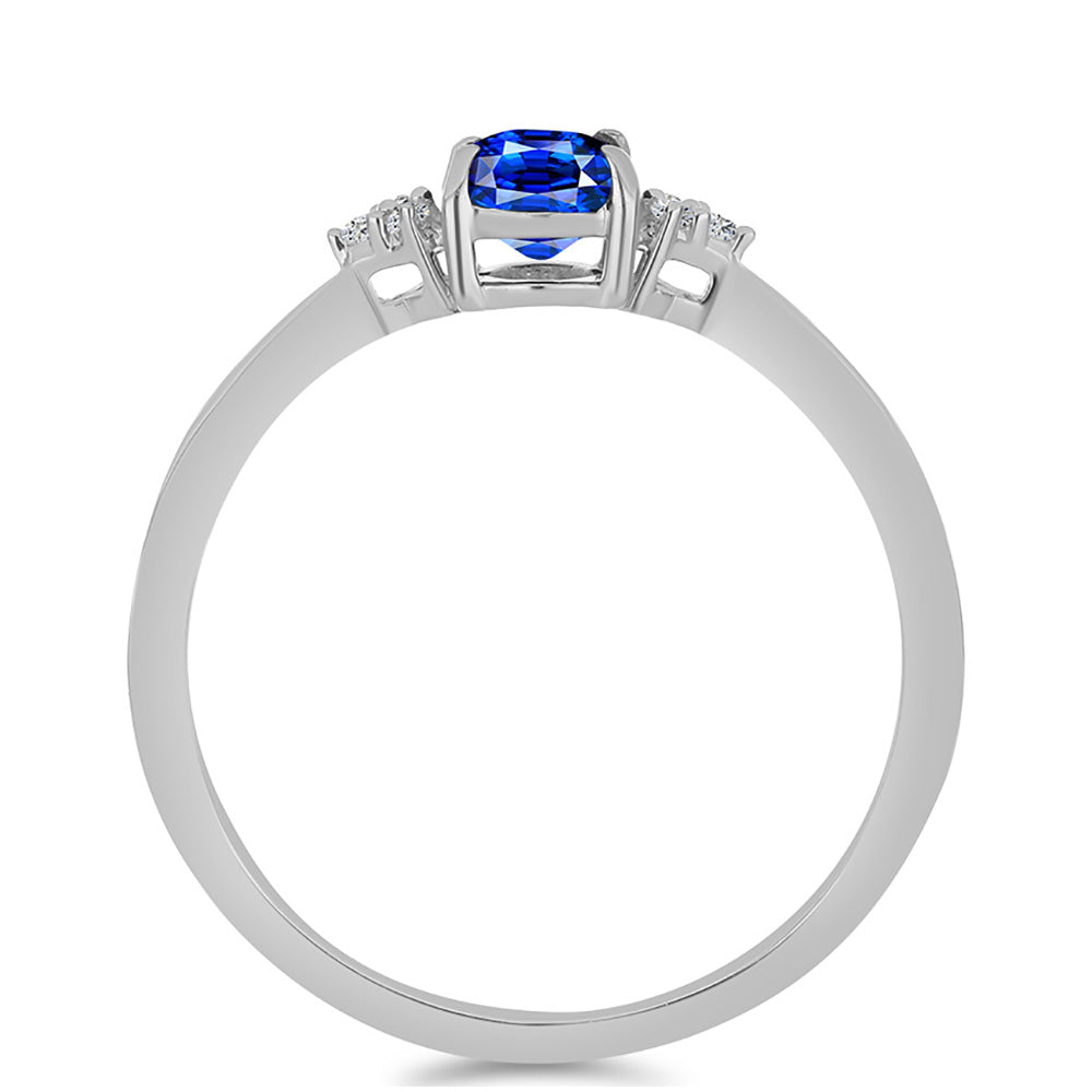 Ezüst Gyűrű Ausztrál Kék Zafírral és Fehér Topázzal 2 