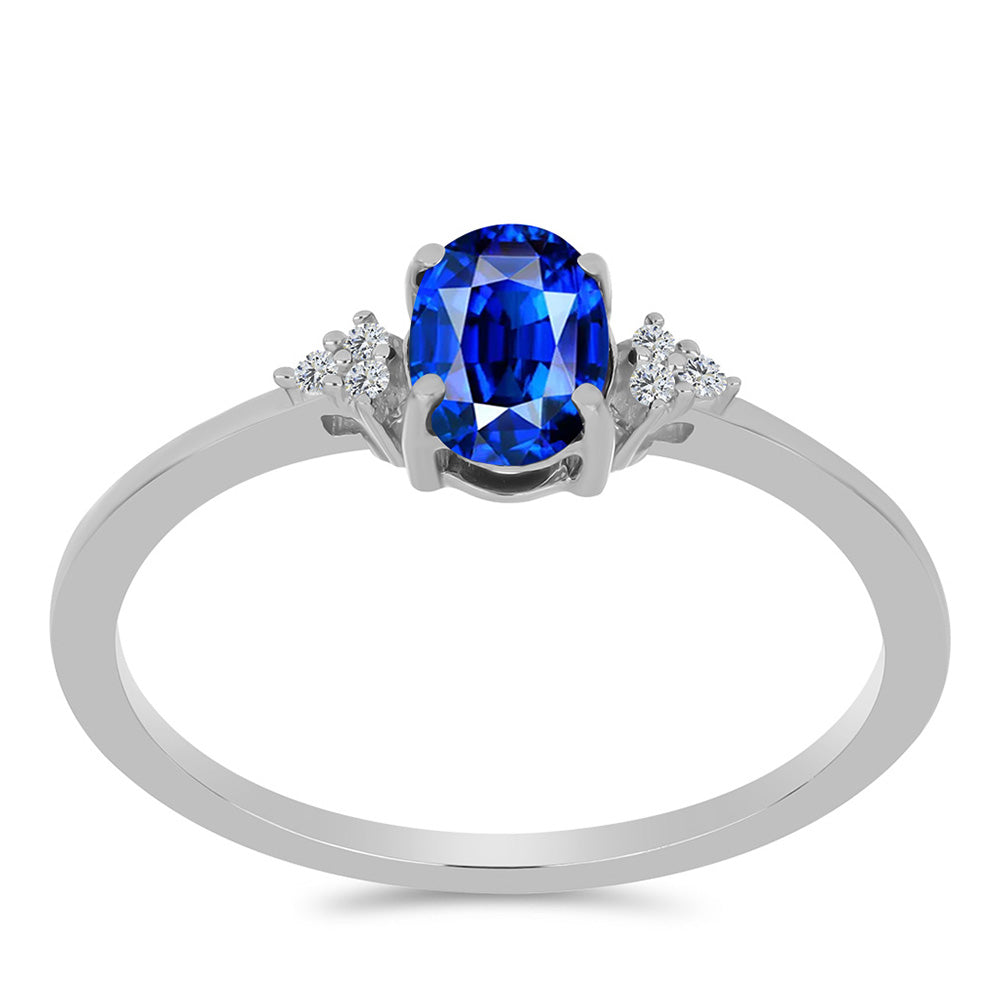 Ezüst Gyűrű Ausztrál Kék Zafírral és Fehér Topázzal