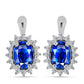 Ezüst Fülbevaló Ausztrál Kék Zafírral és Fehér Topázzal