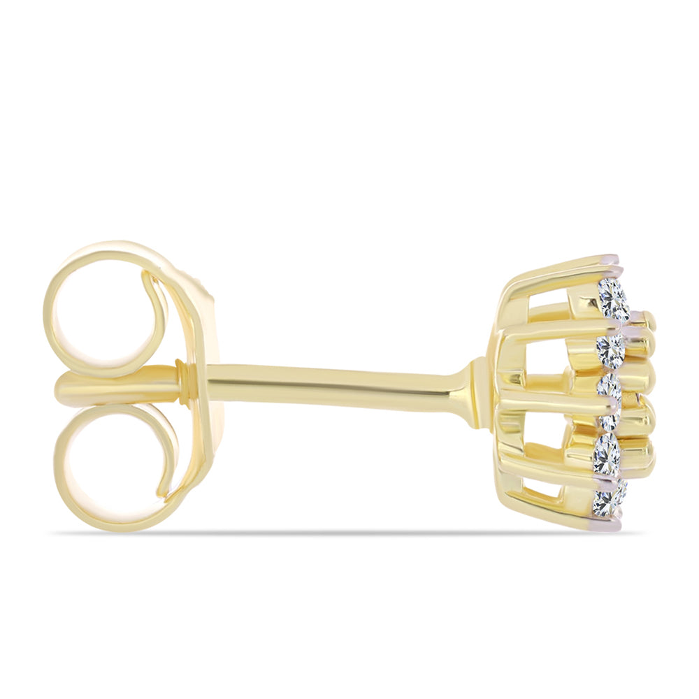 Arannyal Bevont Ezüst Fülbevaló Kognak Gyémánttal és Fehér Topázzal