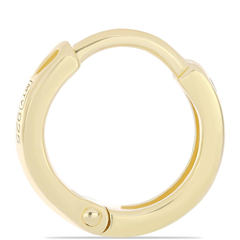 Arannyal Bevont Ezüst Fülbevaló Kognak Gyémánttal és Fehér Topázzal 2 