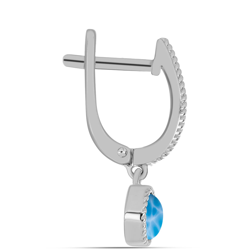 Ezüst Fülbevaló Barahonai Larimarral 2 