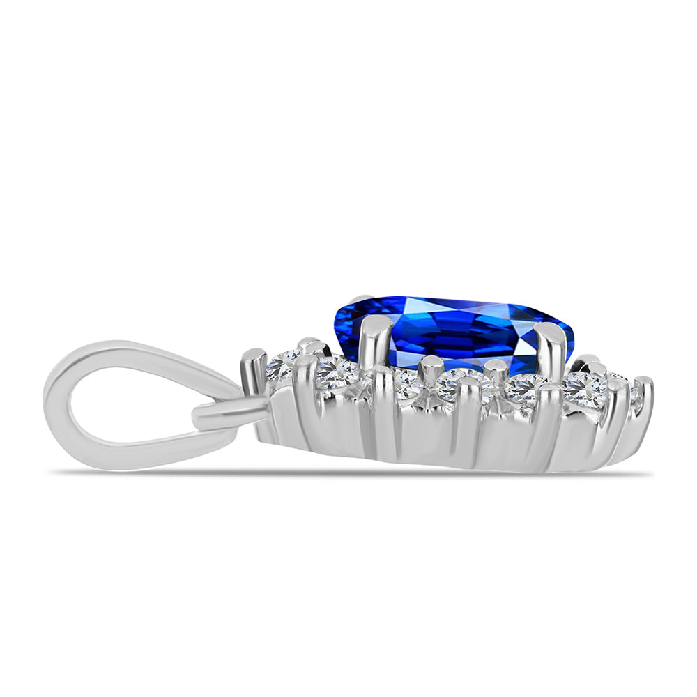 Ezüst Medál Ausztrál Kék Zafírral és Fehér Topázzal