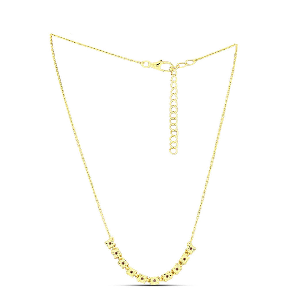 Arannyal Bevont Ezüst Nyaklánc Kognak Gyémánttal 1 