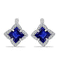 Ezüst Fülbevaló Ausztrál Kék Zafírral és Fehér Topázzal