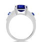 Ezüst Gyűrű Ausztrál Kék Zafírral és Fehér Topázzal