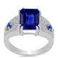 Ezüst Gyűrű Ausztrál Kék Zafírral és Fehér Topázzal