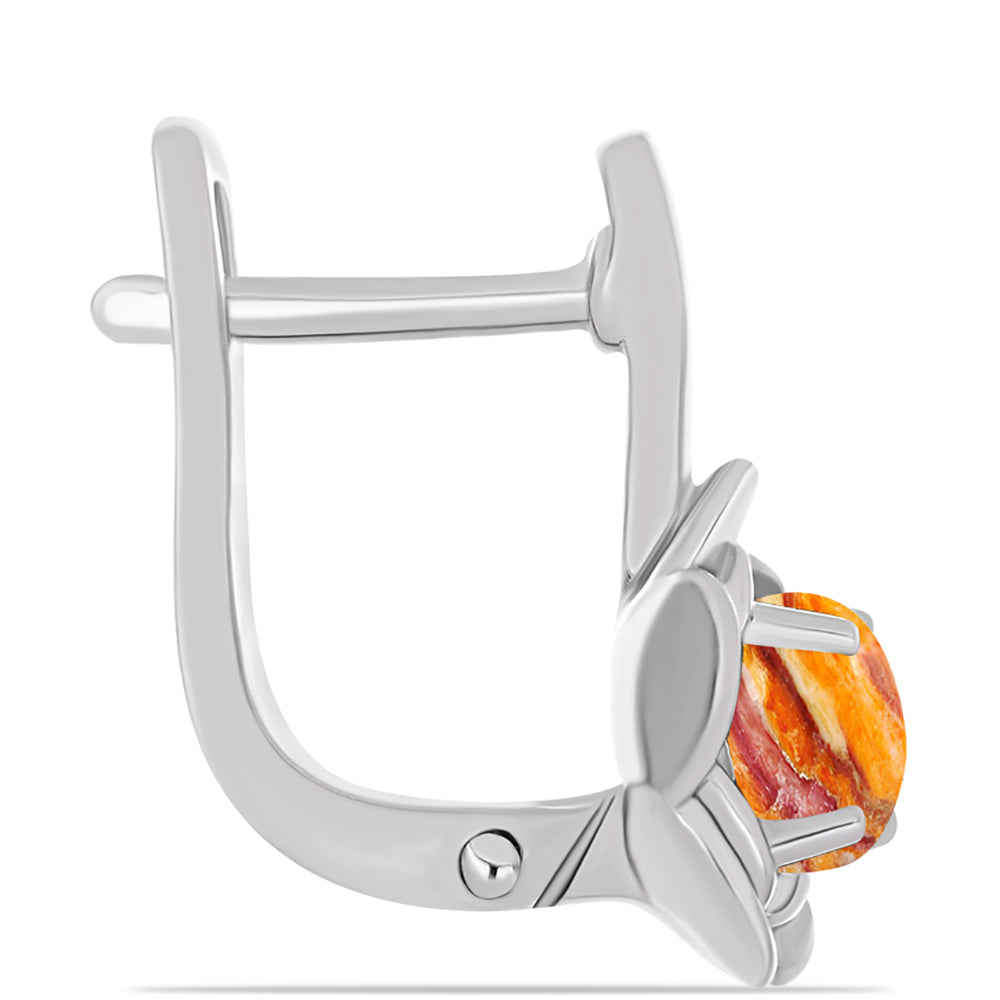 Ezüst Fülbevaló Oroszlán Mancs Jáspissal 2 