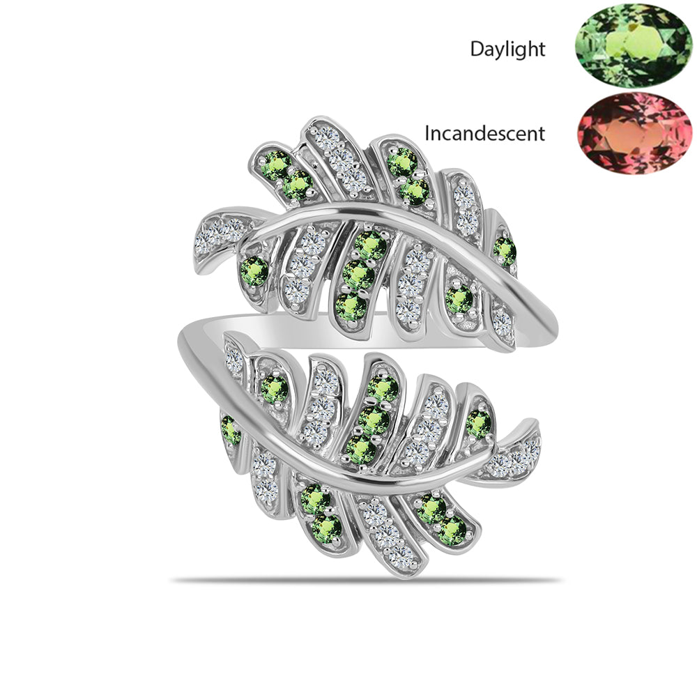 Ezüst Gyűrű Természetes Alexandrittal és Fehér Topázzal 1 