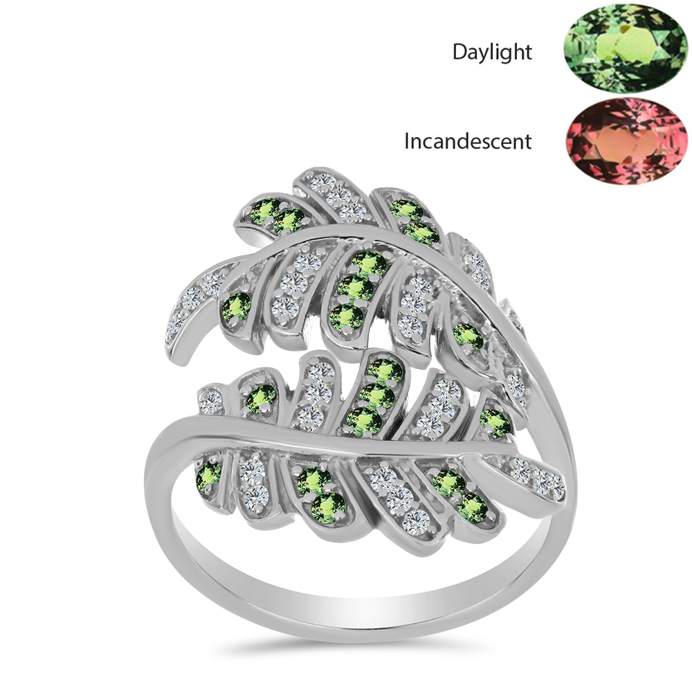 Ezüst Gyűrű Természetes Alexandrittal és Fehér Topázzal 3 