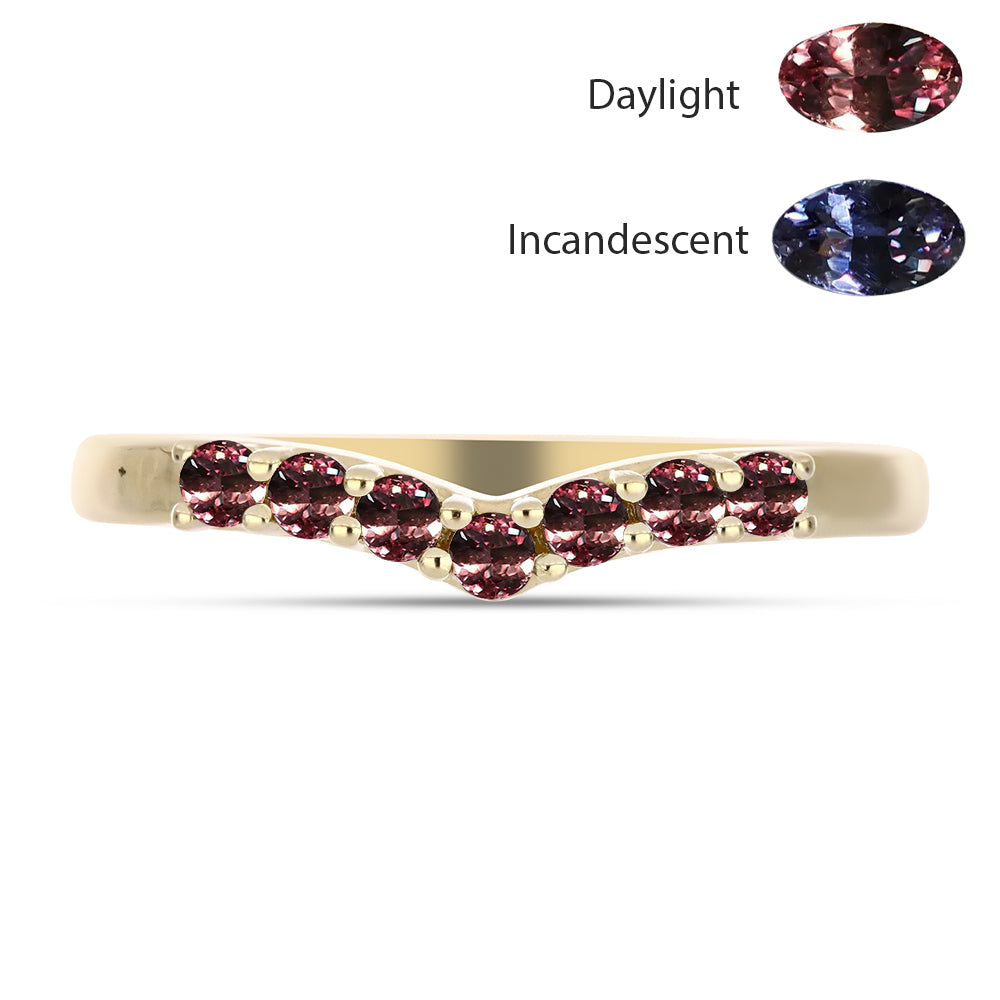 Arannyal Bevont Ezüst Gyűrű Tsivory Színváltós Gránáttal 1 