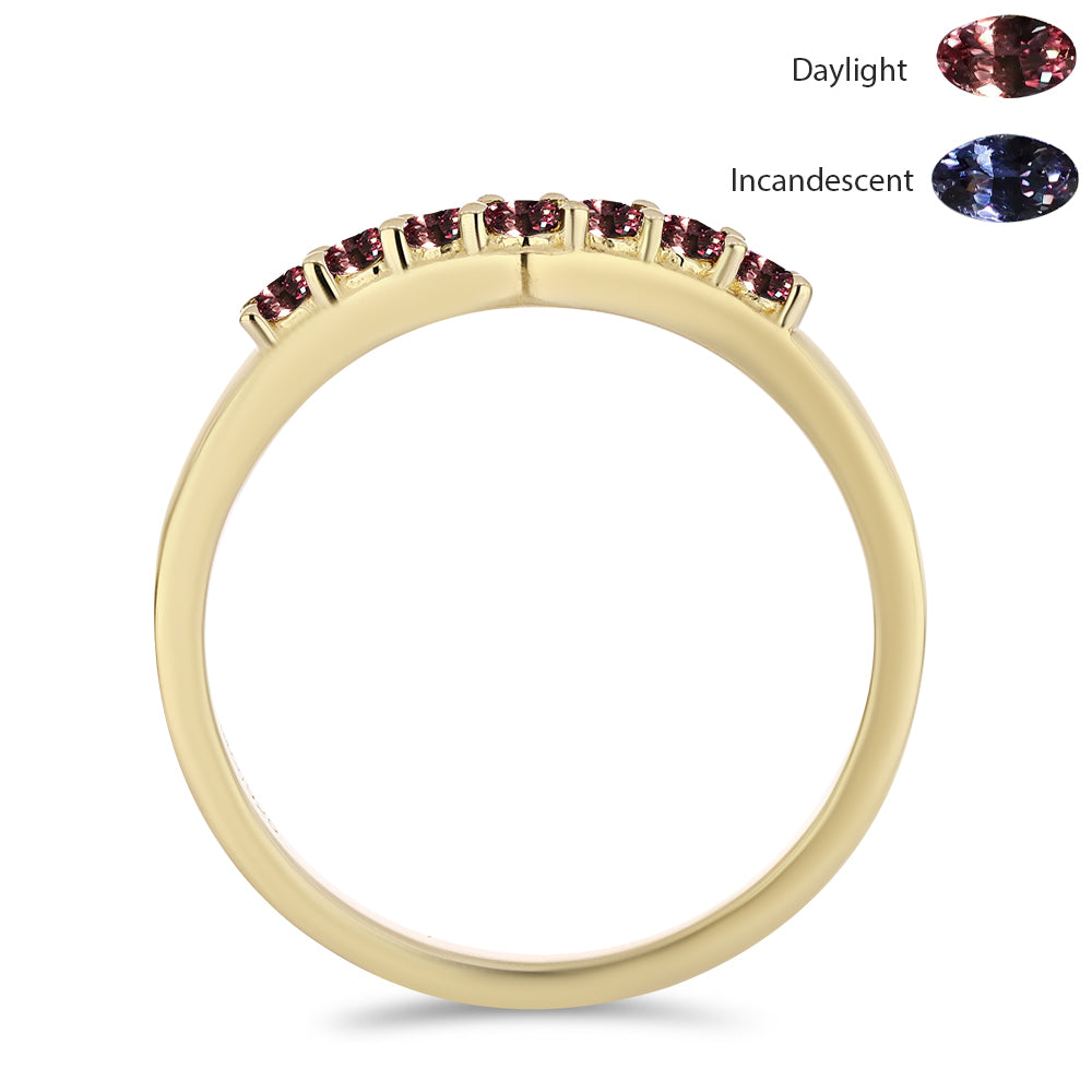 Arannyal Bevont Ezüst Gyűrű Tsivory Színváltós Gránáttal