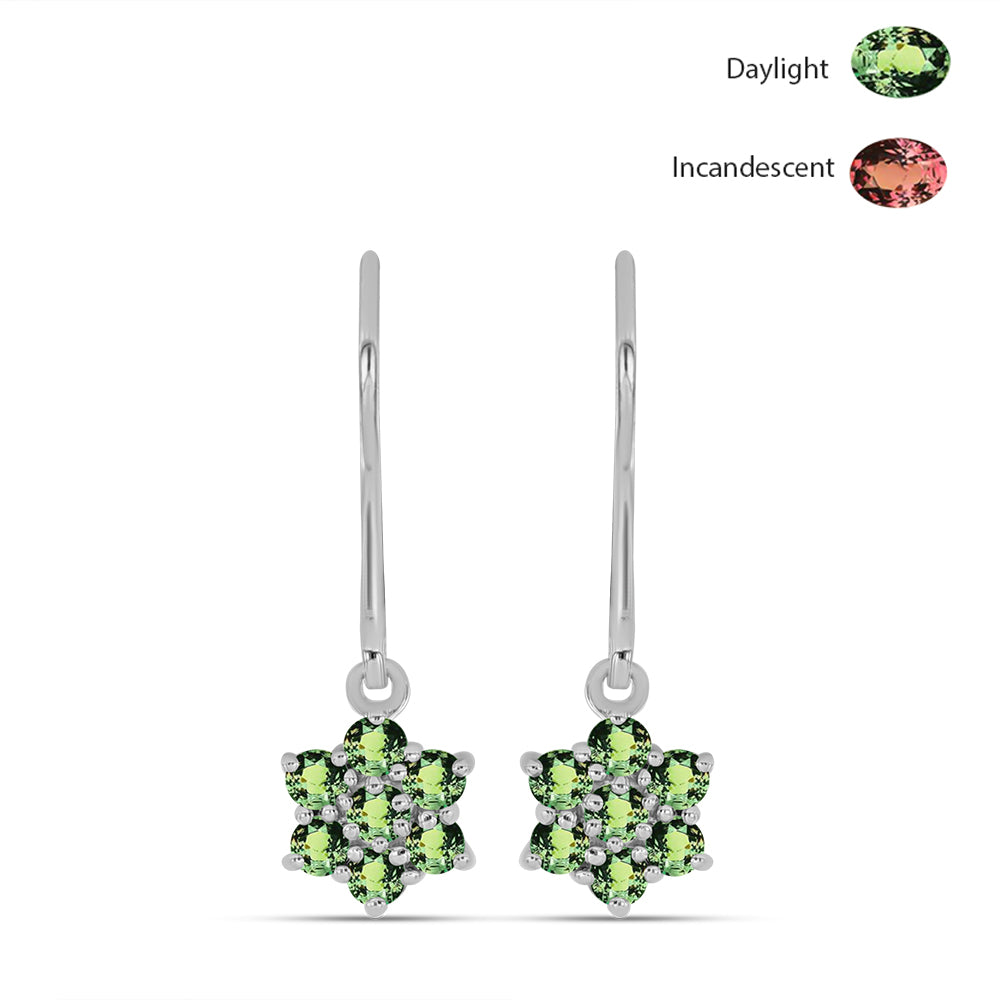 Ezüst Fülbevaló Természetes Alexandrittal 1 