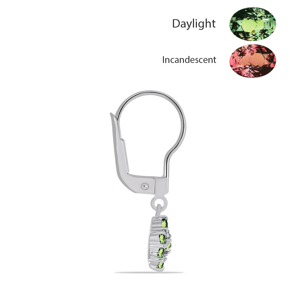 Ezüst Fülbevaló Természetes Alexandrittal 2 