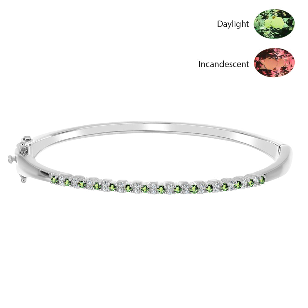 Ezüst Karperec Természetes Alexandrittal és Fehér Topázzal 1 