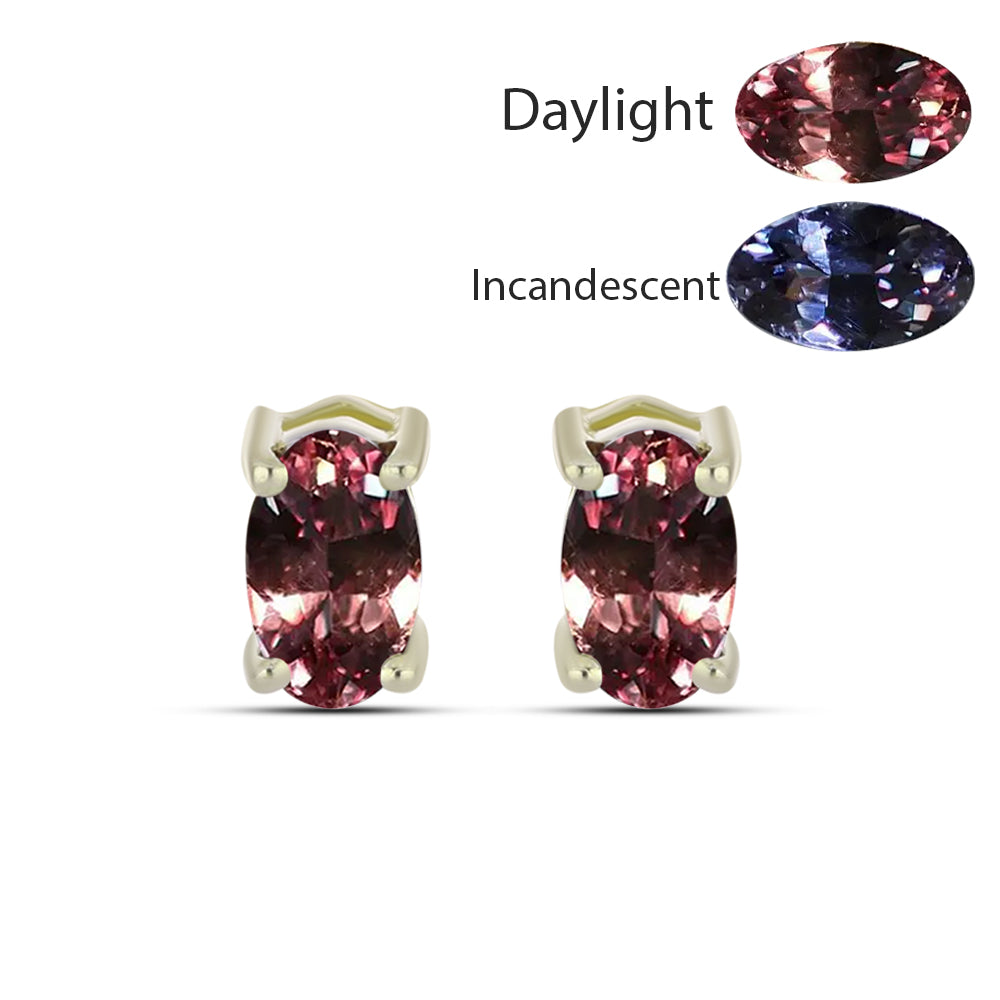 Arannyal Bevont Ezüst Fülbevaló Tsivory Színváltós Gránáttal 1 