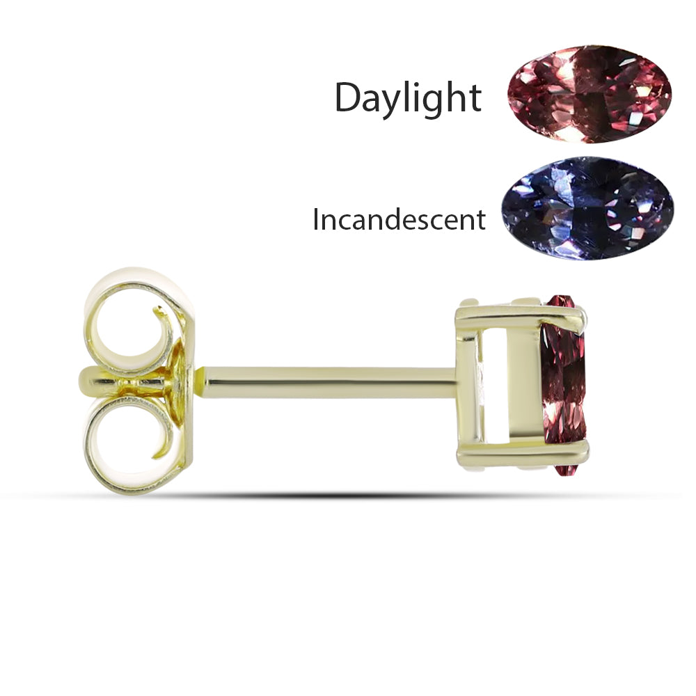 Arannyal Bevont Ezüst Fülbevaló Tsivory Színváltós Gránáttal 2 